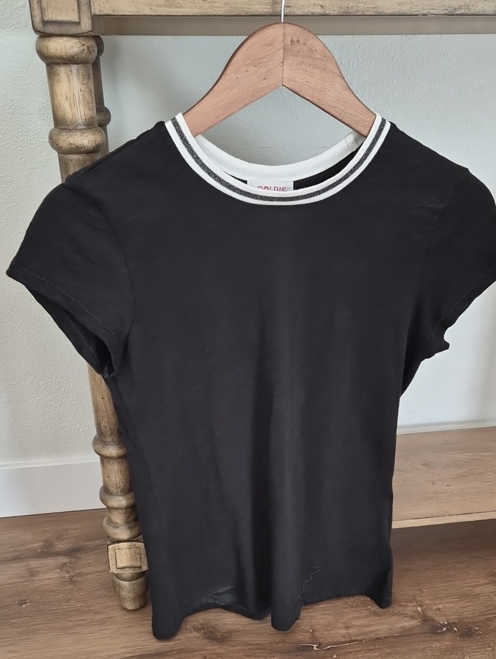 Goldie Lewinter Black Ringer Tee